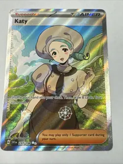 Pokemon Card TCG Scarlet & Violet Base Trainer Full Art Holo Rare Katy 237/198 - Image 1
