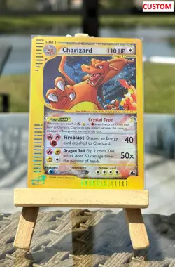 Charizard Crystal Style Holo Card - Fan Made Art - Image 1