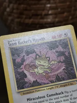 Pokemon Team Rocket's Meowth WOTC Black Star Promo 18 - LP - Image 3
