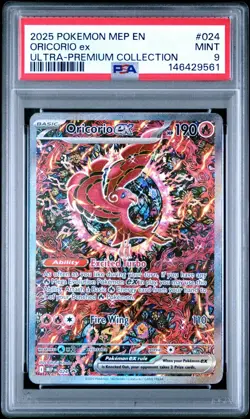2025 POKEMON MEP EN-ME BLACK STAR PROMO #024 ORICORIO EX PSA 9 - Image 1