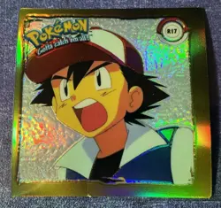 1999 POKEMON ACTION FLIPZ Chromium STICKER Ash #R17 SERIES 1 New - Image 1