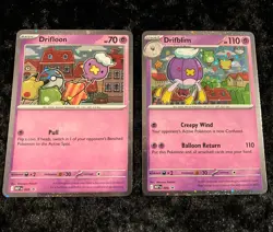 Drifloon 005 and Drifblim 006 MEGA EVOLUTION BLACK STAR ⭐ PROMO Pokemon Pair NM - Image 1