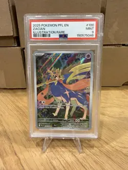 Pokemon Zacian Phantasmal Flames Illustration Rare 100/094 PSA 9 - Image 1