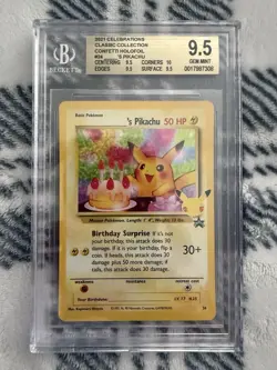____'s Pikachu 24/53 Birthday Celebrations 25th Anniversary Pokemon BGS 9.5 Gem - Image 1