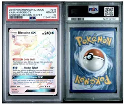 PSA 10 BLASTOISE GX 218 UNBROKEN BONDS SECRET RAINBOW RARE POKEMON GEM MINT - Image 3