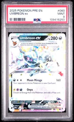 Umbreon Ex - 2025 Pokemon Pre En-Prismatic Evolutions #060 PSA 9 - Image 1