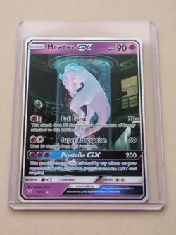 Pokemon TCG Mewtwo GX 78/73 Shining Legends Secret Rare Full Art Holo 190 - Image 1