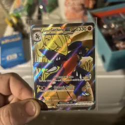 Pokemon TCG: Destined Rivals Cynthia’s Garchomp EX 241/182 SV10 Gold Hyper Rare - Image 1