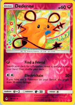 DEDENNE 88 LP 131 Uncommon Forbidden Light Pokemon Reverse Holo DEDENNE - Image 1
