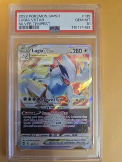 PSA 10 - 2022 POKEMON SWORD & SHIELD SILVER TEMPEST 139 LUGIA VSTAR - Image 1