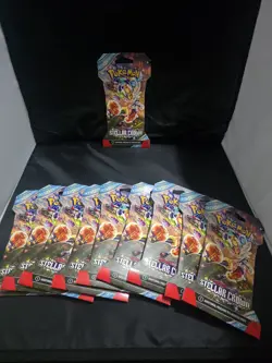 Stellar Crown 10 Lot New Pokemon Sleeved Booster Packs - Image 1
