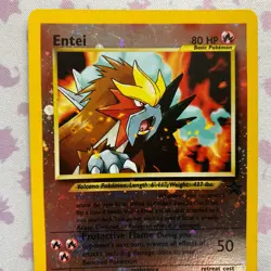 Pokemon TCG Entei # 34 Holo Movie Black Star Promo **SWIRL** - Image 2