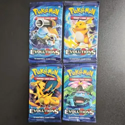 Pokemon XY Evolutions SEALED BOOSTER PACK ART SET - Sealed Vintage 4 Packs - Image 1