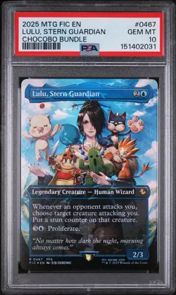 Lulu, Stern Guardian PSA 10 GEM Borderless Chocobo Track Foil Final Fantasy - Image 1