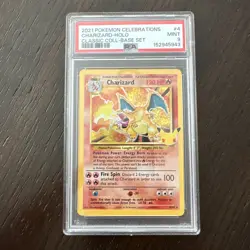 2021 Pokemon Celebrations Charizard 4/102 PSA 9 MINT Classic Collection - Image 1