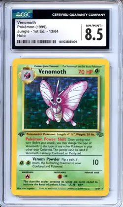 Pokemon Graded: Venomoth 1st Edition 13/64 Jungle (1999) Holo CGC 8.5 - Image 1