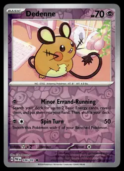 DEDENNE - 036/091 Common Paldean Fates Pokemon Reverse Holo NM - Image 1