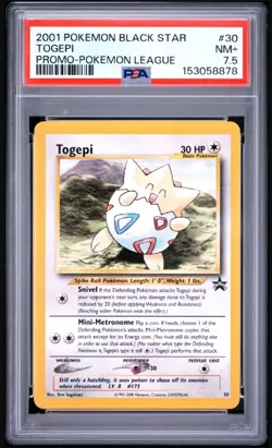2001 POKEMON PROMO BLACK STAR POKEMON LEAGUE #30 TOGEPI PSA 7.5 - Image 1