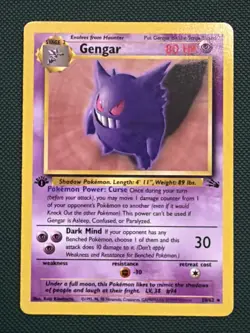 Pokemon TCG Gengar 20/62 Fossil 1st Edition Non-Holo Rare - Image 1