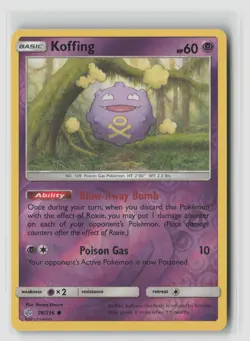 Koffing #76/236 Sm - Cosmic Eclipse Common Reverse Holo Pokemon TCG LP - Image 1