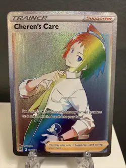 Cheren's Care Pokemon TCG Brilliant Stars Rainbow Full Art Secret Rare 177/172 - Image 1