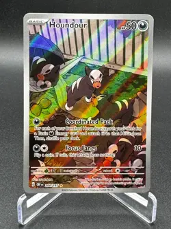 2023 Pokemon Obsidian Flames HOUNDOUR 204/197 Illustration Rare NM - Image 1