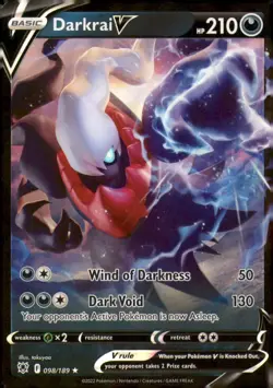 DARKRAI V 098/189 HOLO V RARE ASTRAL RADIANCE POKEMON NEAR MINT - Image 1