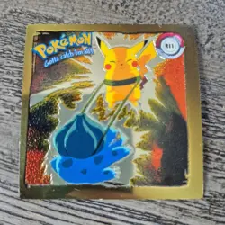 Vintage 1999 Artbox Pokemon Sticker Bulbasaur Pikachu R11 Gold Series 1 Holo - Image 1