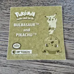 Vintage 1999 Artbox Pokemon Sticker Bulbasaur Pikachu R11 Gold Series 1 Holo - Image 4