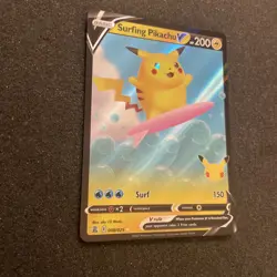 Surfing Pikachu V - 008/025 Ultra Rare Celebrations NM - M Pokemon TCG - Image 2
