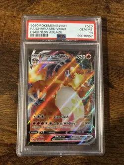 2020 Pokemon SWSH03 Darkness Ablaze #020/189 Charizard VMAX Holo PSA 10 - Image 1