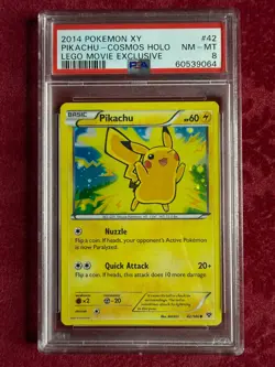Pokemon TCG Pikachu Cosmos Holo 42/146, XY Lego Exclusive PSA 8 - Image 1