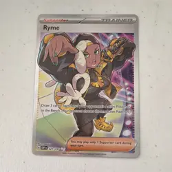Pokemon TCG Ryme 221/197 SV03 Obsidian Flames Full Art Holo Ultra Rare Supporter - Image 1