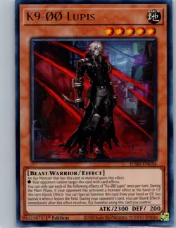 Yu-Gi-Oh! K9-00 Lupis JUSH-EN034 Ultra Rare 1st Edition NM - Image 1