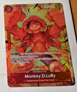One Piece Card Game Carte Holo Monkey.D.Luffy OP01-024 ALT FR Mint - Image 1