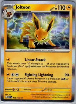 Jolteon 135/165 Holo SV: Scarlet & Violet 151 - Pokemon Card - NM - Image 1