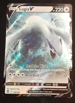 Lugia V 138/195 Swsh12 Sword & Shield Silver Tempest Pokemon Rare TCG NM - Image 1