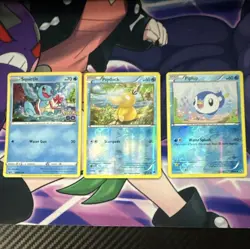 Pokemon TCG Pokemon GO Reverse Holo 3-Card Lot Squirtle Psyduck Piplup - Image 1