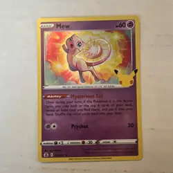 Pokemon TCG Mew Celebrations 011/025 Full Art Holo Rare 60 HP Psyshot Card - Image 1