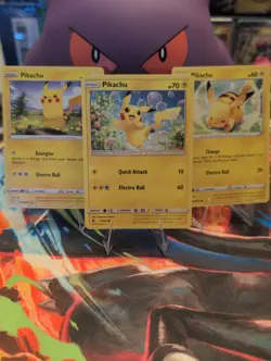 Pokemon TCG Pikachu Card Lot of 3- NM - Image 1