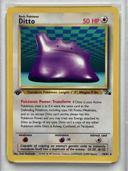 1999 1st Edition Fossil DITTO #18 Non-Holo Rare Card PSA 6 EX-Mint - New Slab - Image 2