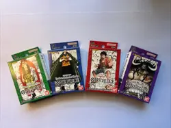 One Piece CCG Card Game 1st Edition Super Pre Release Starter Deck Set 1-4 - Image 1