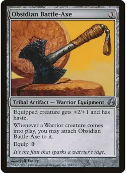 Obsidian Battle-Axe 144 MTG NM - Morningtide - Image 1