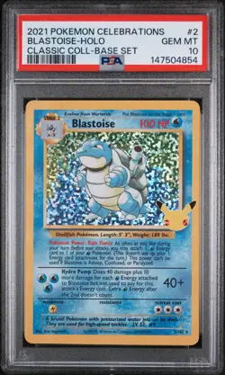 2021 Pokemon Celebrations Classic Collection #2 Blastoise-Holo PSA10 - Image 1