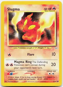 Pokemon TCG Slugma Neo Revelation Common 53/64 Unlimited - Image 1