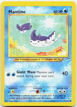Pokemon TCG Mantine Neo Destiny Common 074/105 Unlimited - Image 1