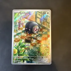 Pokemon TCG Lechonk 209/197 SV03 Obsidian Flames Illustration Rare Holo - Image 1