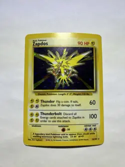 Pokemon TCG Zapdos Holo Rare Base Set 16/102 Vintage 1999 - Image 1