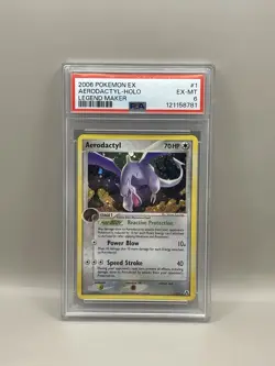 2006 Pokemon EX Legend Maker Aerodactyl #1 Holo Foil PSA 6 - Image 1
