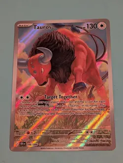 2026 Pokemon Chaos Rising Tauros 096/086 Illustration Rare Full Art NM/M - Image 1